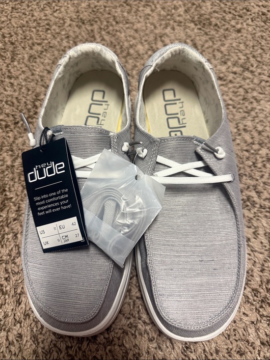 Hey Dude Shoes - BNWT Hey Dude Wendy Rise Lunar Rock Color Canvas Casual Lace-Up Slip-Ons Size 11